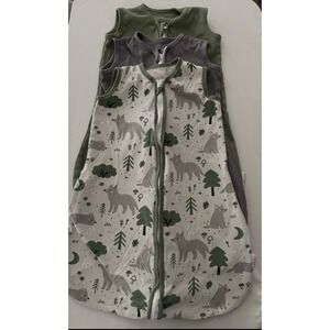 Baby Sleep Sack 0-6M Organic Cotton 2-Way Zipper Wearable Blanket Toddler 3 Pack